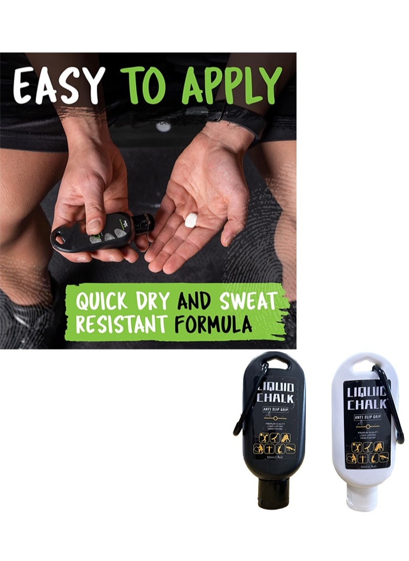 Aikanbo - Liquid Chalk，Gym Chalk， Lifting Chalk，Rock Climbing Chalk，Pole Grip，Chalk for Weightlifting Chalk，Workout Chalk，Liquid Chalk Weightlifting，Dry Hands Pole Grip（Black Bottle，50ml） - Image 1
