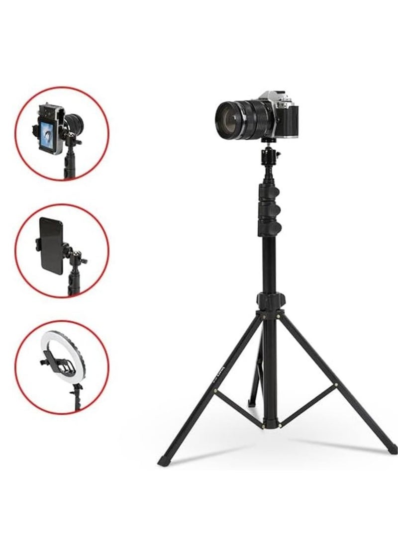 Jmary Jmary MT39 61inch Aluminum Extendable Cell Phone Tripod Stand with Selfie Stick Tripod and Phone Clip - Image 2