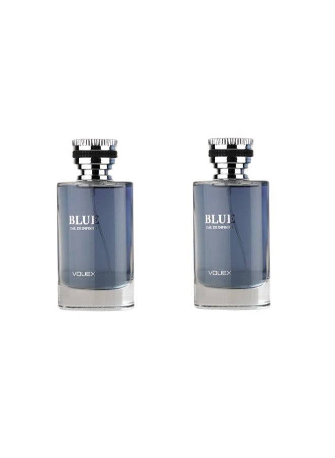 فويكس مجموعة من 2 قطع من عطر إنفينيتي بلو ووتر للرجال من فويكس - 100 مل*2قطع - مزيج فاخر من النفحات الشرقية والخشبية  - Image 2