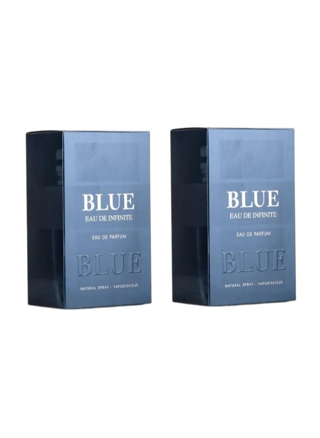 فويكس مجموعة من 2 قطع من عطر إنفينيتي بلو ووتر للرجال من فويكس - 100 مل*2قطع - مزيج فاخر من النفحات الشرقية والخشبية  - Image 3