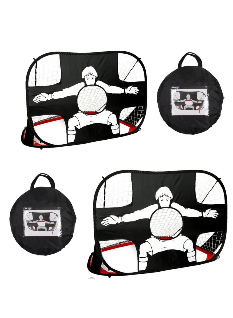 THUNDER Pack of 2 Soccer Skills Trainer - Foldable Goal Post & Target Practice Net - Ideal for Soccer Training  - Image 1