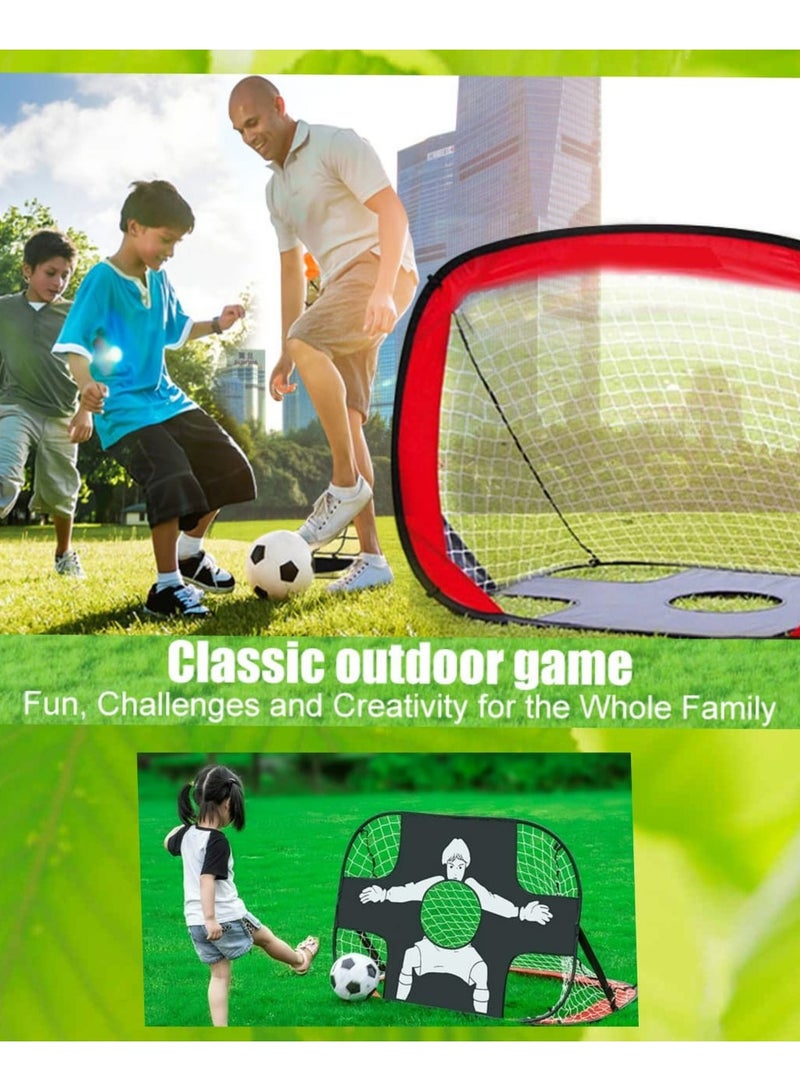 THUNDER Pack of 2 Soccer Skills Trainer - Foldable Goal Post & Target Practice Net - Ideal for Soccer Training  - Image 3