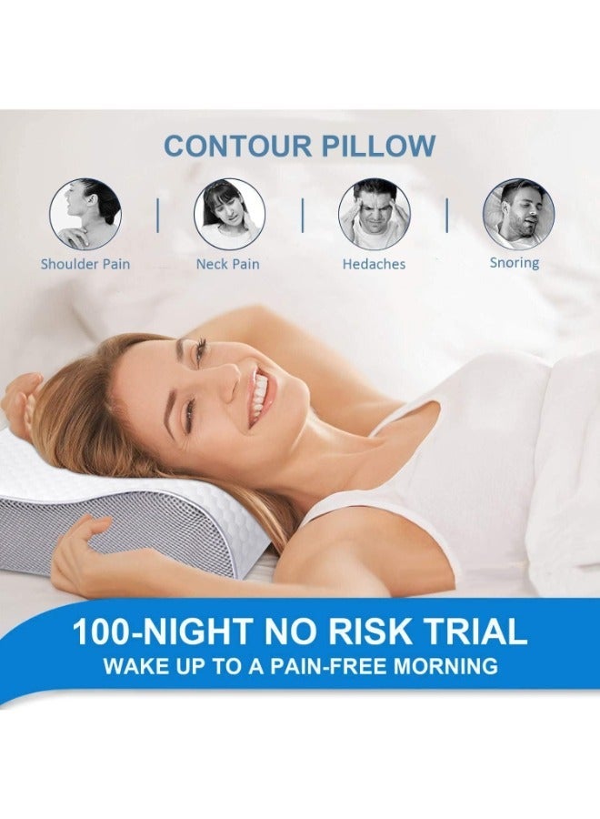 TIGER وسادة cervical من رغوة الذاكرة الأعلى تقييمًا لتخفيف آلام الرقبة | دعم أرثوبيدي مريح، ارتفاع قابل للتعديل، غطاء قابل للغسل - أفضل الوسائد للذين ينامون على الجانب، الظهر، والبطن - راحة من الدرجة الطبية - Image 2