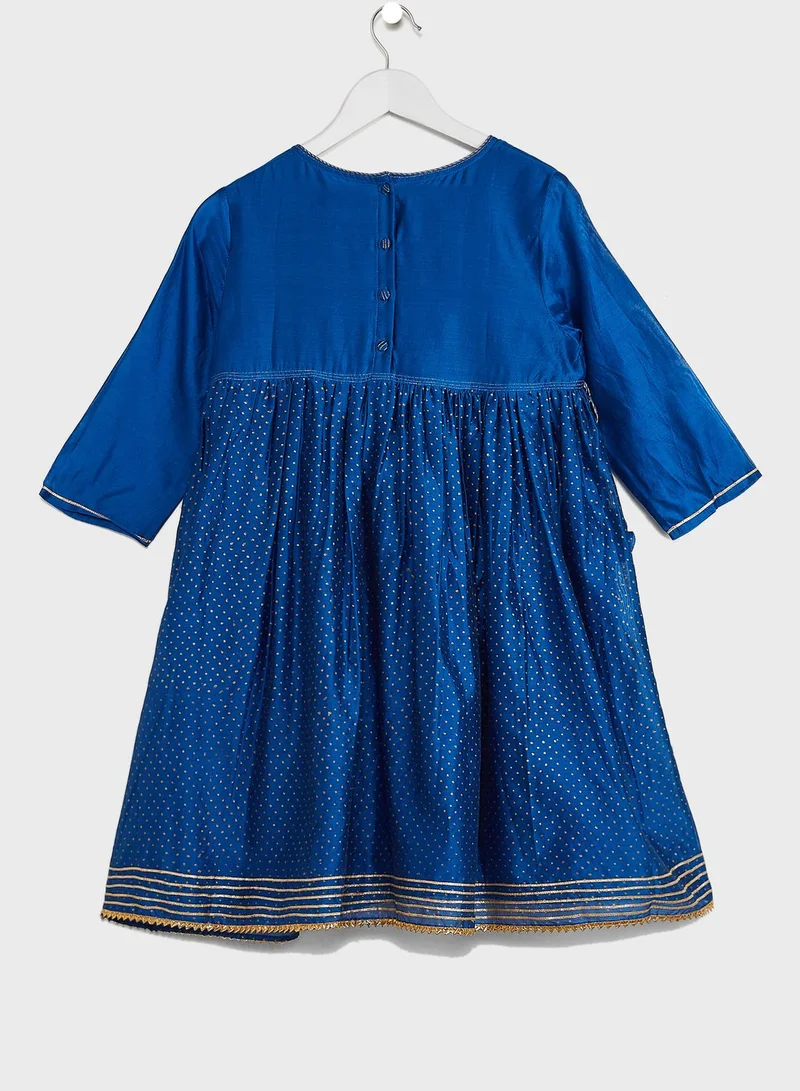 Fabindia Kids Long Kurta Salwar With Dupatta