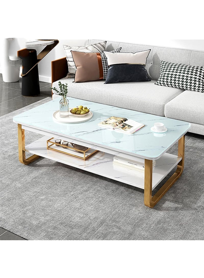 DubaiGallery Home Sofa Table, 100CM Wooden Side Table Large Area Center Coffee Table Apartment Office Reception Room Reception Table Size:100*60*42CM - Image 3