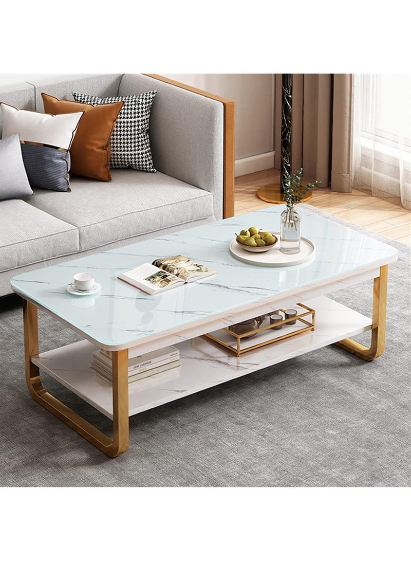DubaiGallery Home Sofa Table, 100CM Wooden Side Table Large Area Center Coffee Table Apartment Office Reception Room Reception Table Size:100*60*42CM - Image 4