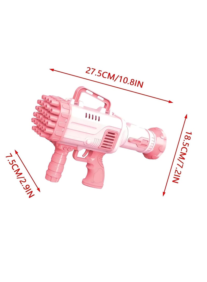 Ebeya Bubble Shooter - 32 Holes Bazooka Bubble Gun - Bubble Shooter for Kids Indoor Outdoor Party Halloween Easter New Year Christmas Gifts - Pink - Image 3