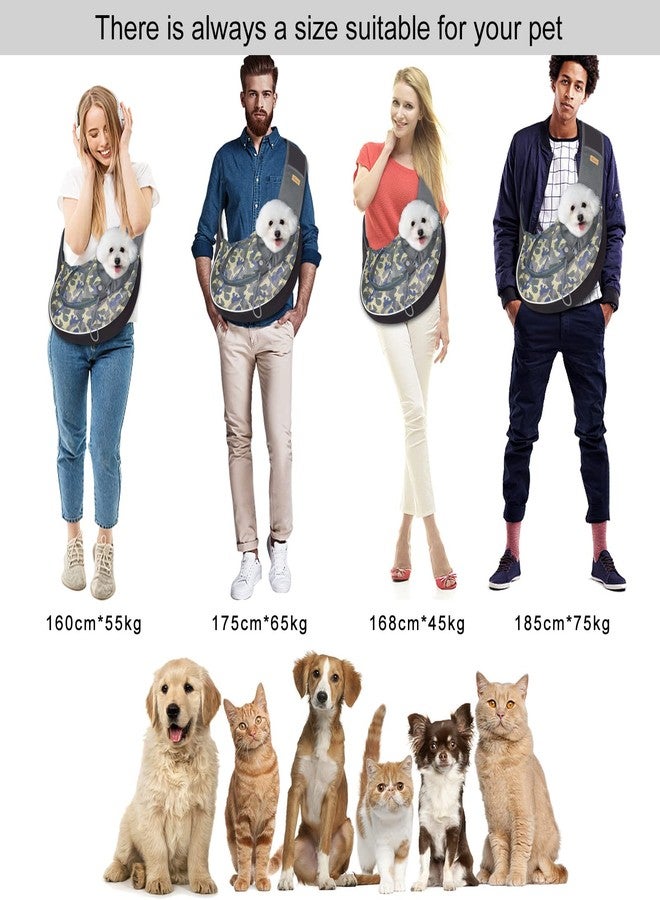 Cuby Pet Dog Sling Carrier for Small Dogs Cats Breathable Mesh Travel Safe Sling Bag Carrier for Dogs Cats Puppy (M Camouflage) - Image 5