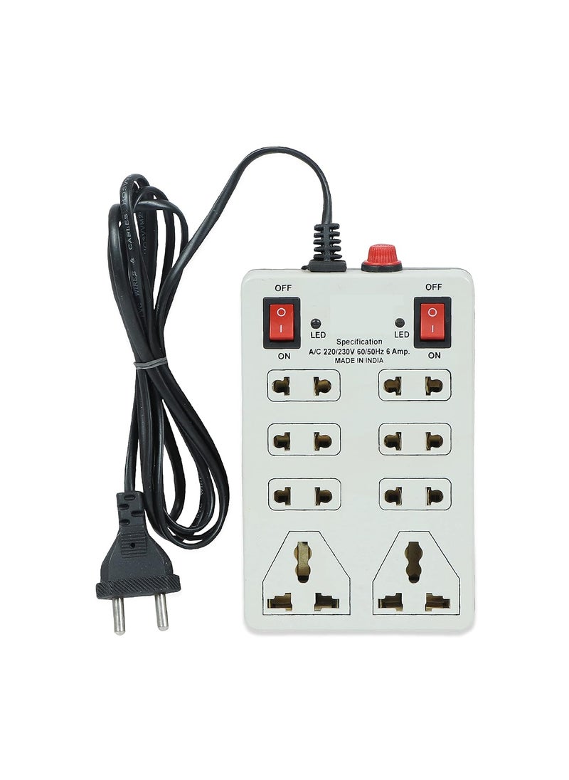 Digiway Digiway Mini Strip 8 Plug Point Extension Strip with Fuse and Spark Suppressor 20 Meter Cord Length  - Image 1