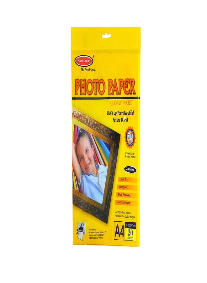 Bambalio BPG -230-20 (E) Glossy Photo Paper, 230Gsm, 20 Sheets A4 Size - Image 1