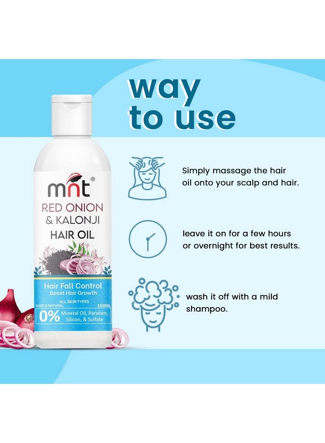 MNT Red Onion & Kalonji Hair Oil For Hair Growth And Hair Fall Control With Onion & Black Cumin Seed Oil, 100 Ml - Image 3