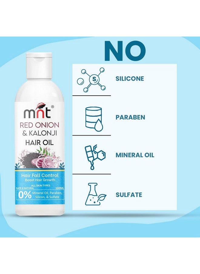 MNT Red Onion & Kalonji Hair Oil For Hair Growth And Hair Fall Control With Onion & Black Cumin Seed Oil, 100 Ml - Image 2