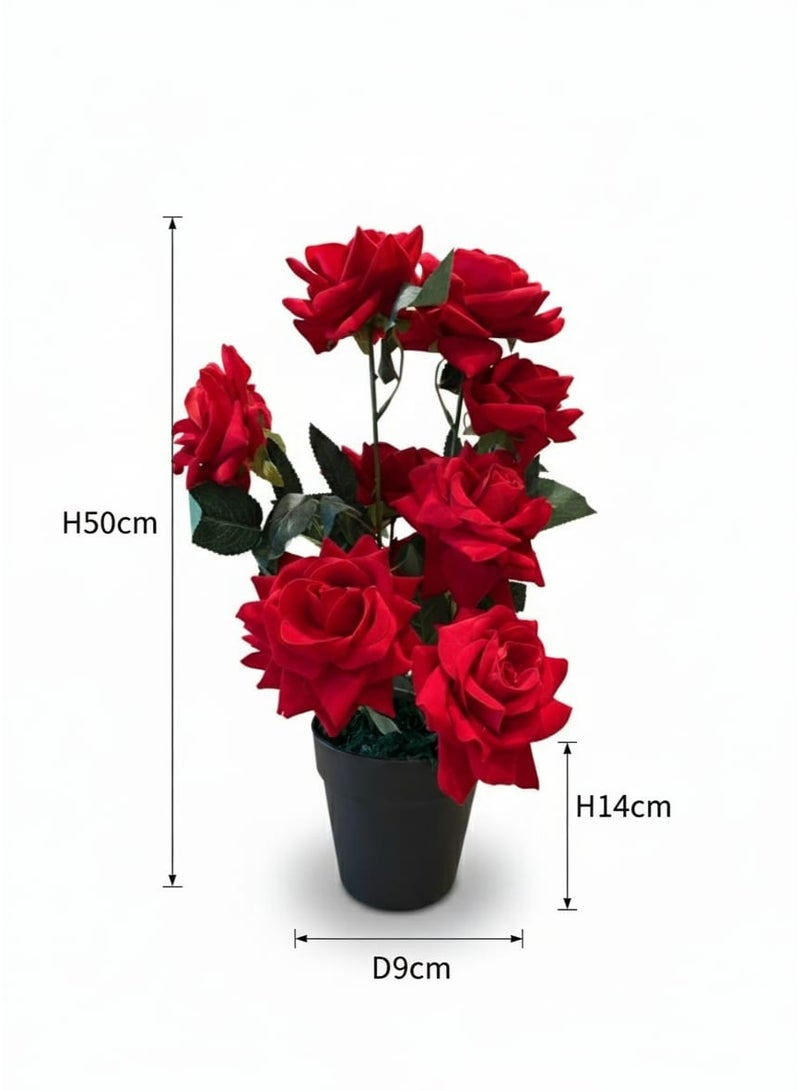 Ember and You Red Roses with pot (Artificial Velvet Touch) - Image 2