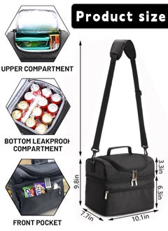 Adando Adando Insulated Lunch Bag for Work & Picnic – Large Leakproof Cooler Tote with Double Compartment – 600D Oxford Cloth, Waterproof & Fresh-Keeping for Dubai Heat (Ideal for Office, Picnic, Beach)  - Image 2