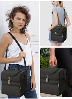 Adando Adando Insulated Lunch Bag for Work & Picnic – Large Leakproof Cooler Tote with Double Compartment – 600D Oxford Cloth, Waterproof & Fresh-Keeping for Dubai Heat (Ideal for Office, Picnic, Beach)  - Image 5