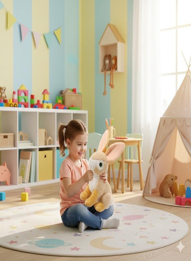 STRIDERS لعبة أرنب ستريدرز القطيفة الناعمة للأطفال - بيج | حيوان محشو لطيف للأطفال | أرنب محبب ومحبوب للبنات والأولاد | لعبة قطيفة ناعمة لوقت لعب آمن - Image 5