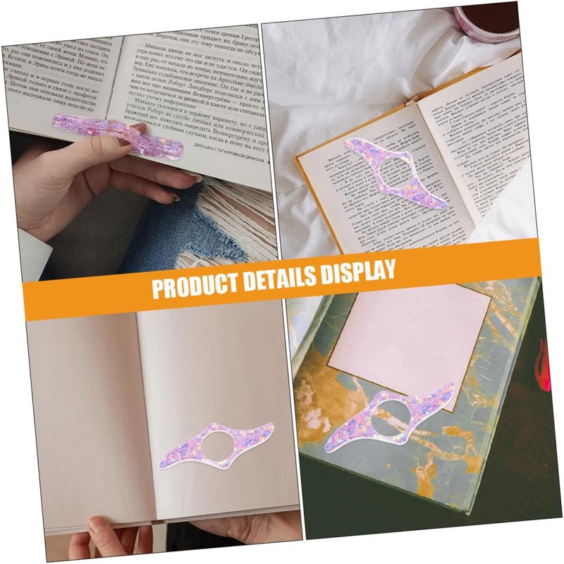 Garneck 4pcs Strong Resin Thumb Book Page Holder Book Weight Page Holder Polished Smooth Convenient Reading Accessories - Image 3