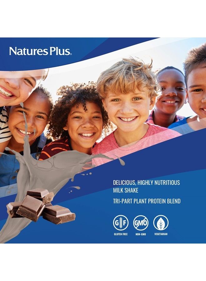 Nature's Plus ناتشرز بلس سبيرو-تين جونيور، شوكولاتة - 1 رطل - مسحوق بروتين نباتي للأطفال - خالي من الجلوتين ونباتي - 15 حصة - Image 2