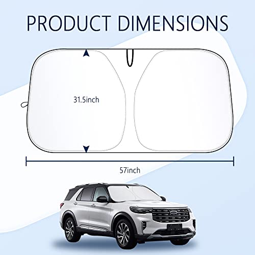 Aokdom 240T Thickened Automotive Glass Sunshade and Comes with Storage Bag,Keep Car Interior Cool,Universal Windshield Sun Shade Fit for Cars,Trucks,SUVs (L(57.08 * 31.5 inch)) - Image 2