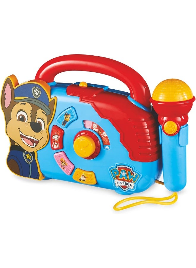 HTI Paw Patrol Boombox With Light & Working Microphone To Sing Along | Portable And Lightweight Design For Portability | Age Recommendation: Generally Suitable For Children Aged 18 M+  - Image 1