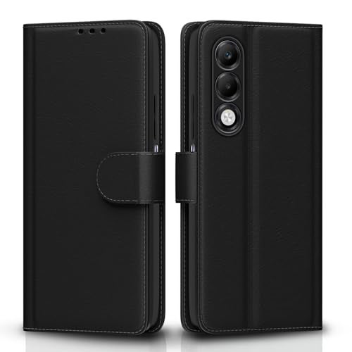 Pikkme Flip Cover for Oppo K13x 5G Leather Finish | Inside TPU with Card Pockets | Wallet Stand and Shock Proof | Complete Protection Flip Case(Black) - Image 1