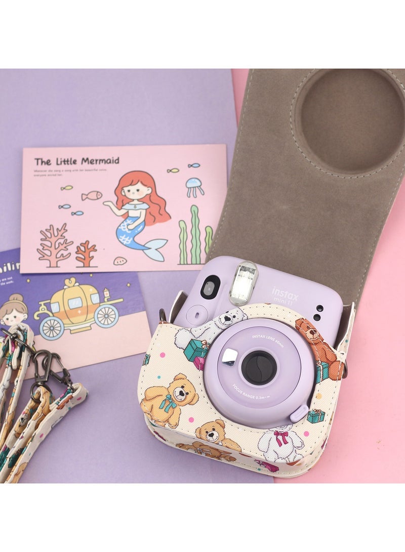 Suitable for Fujifilm Polaroid mini12/11/8/9 camera bag cute and childlike bear camera bag crossbody bag - Image 2