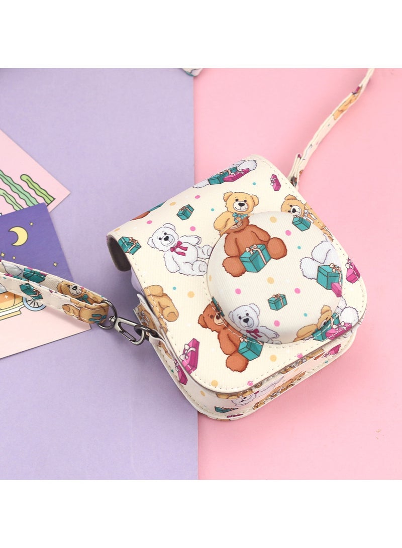 Suitable for Fujifilm Polaroid mini12/11/8/9 camera bag cute and childlike bear camera bag crossbody bag - Image 1