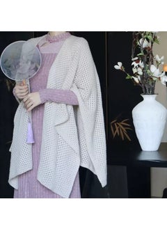 Elegant Chinese-Style Shawl Spring Autumn Cape Off-white