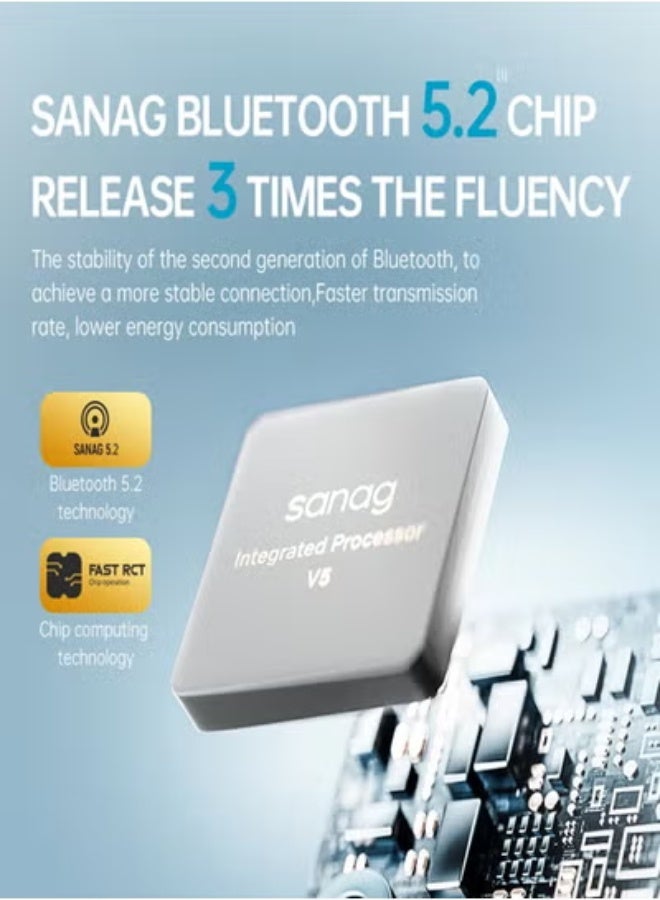 sanag A18S Pro Open Ear Air Conduction Earphone Wireless Bluetooth Sports Running With Microphone-Black - Image 4