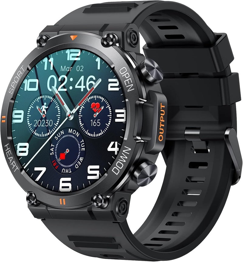 Military Smart Watch for Men, 120+ Sport Modes 1.39" Full Screen Tactical watches Rugged for Android Phones iPhone Compatible Fitness Tracker Heart Rate Sleep Monitor Pedometer - Image 1