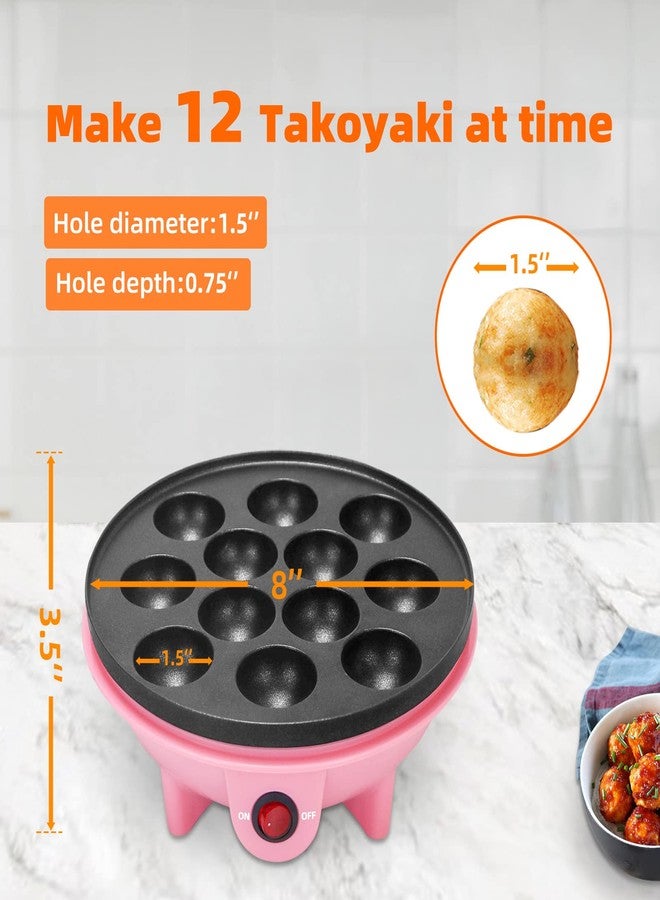 HeHoGoGo Electric Takoyaki Maker With Free Takoyaki Tools for Takoyaki Octopus Ball Cake Pop Ebelskiver 8 Inches Nonstick - Image 4