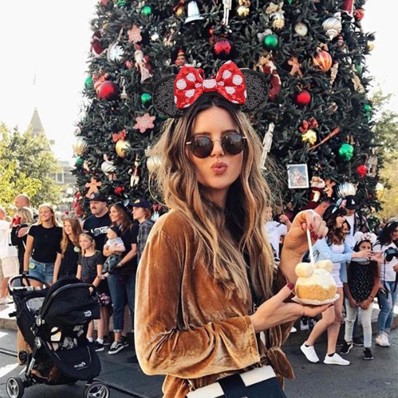 DRESHOW Mouse Ears Bow Headbands Glitter Party Decoration Cosplay Costume for Women - Image 4