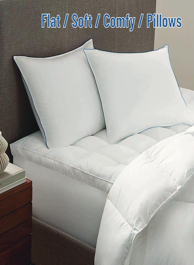 SILUI Flat Thin Soft Pillows for Sleeping Standard Size Set of 2 - Image 2