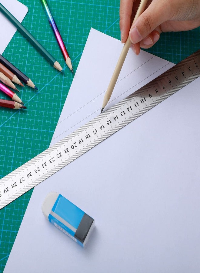 Lothee 6 Pieces Bulk Metal Yard Stick Large Stainless Steel Ruler Rule Measure Straight Edge 1 Metre Meter 40 Inch / 100 cm School Classroom Measuring Tool for Student Teacher Woodworking - Image 5
