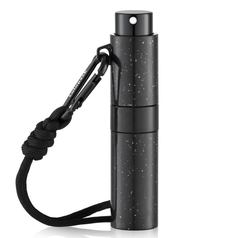 Lulupack Travel Perfume Bottle Refillable - Keychain Cologne Spray Atomizer Mini - Small Travel Size Sprayer Empty Refill Sample Container - Portable Fragrance Decant Dispenser for Women 8ml Black - Image 1