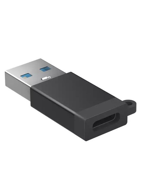 محول OTG USB-C إلى USB 3.0، للأجهزة المحمولة بمنفذ Type C للشحن ونقل البيانات، صغير وخفيف الوزن، سهل الحمل، محول شحن ونقل بيانات 5 جيجابت في الثانية - أسود