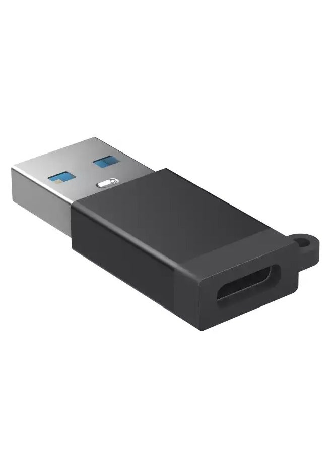 محول OTG USB-C إلى USB 3.0، للأجهزة المحمولة بمنفذ Type C للشحن ونقل البيانات، صغير وخفيف الوزن، سهل الحمل، محول شحن ونقل بيانات 5 جيجابت في الثانية - أسود