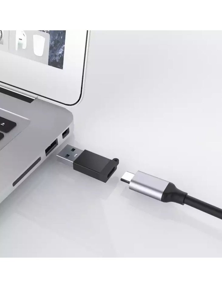 محول OTG USB-C إلى USB 3.0، للأجهزة المحمولة بمنفذ Type C للشحن ونقل البيانات، صغير وخفيف الوزن، سهل الحمل، محول شحن ونقل بيانات 5 جيجابت في الثانية - أسود
