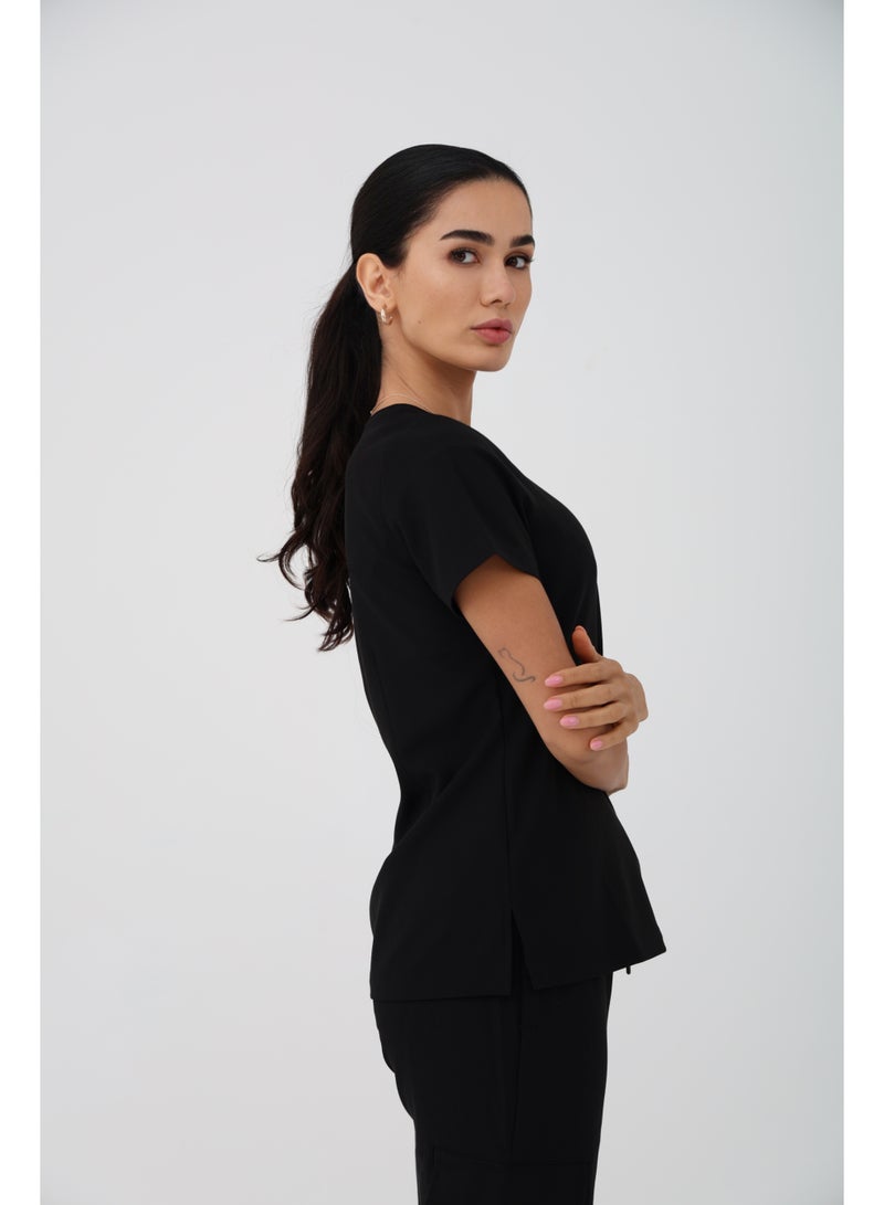 Healing Hands | Quest Collection | HH755 & HH153 | Billie V-Neck scrub Top & Brandy scrub pant | Black - Image 3