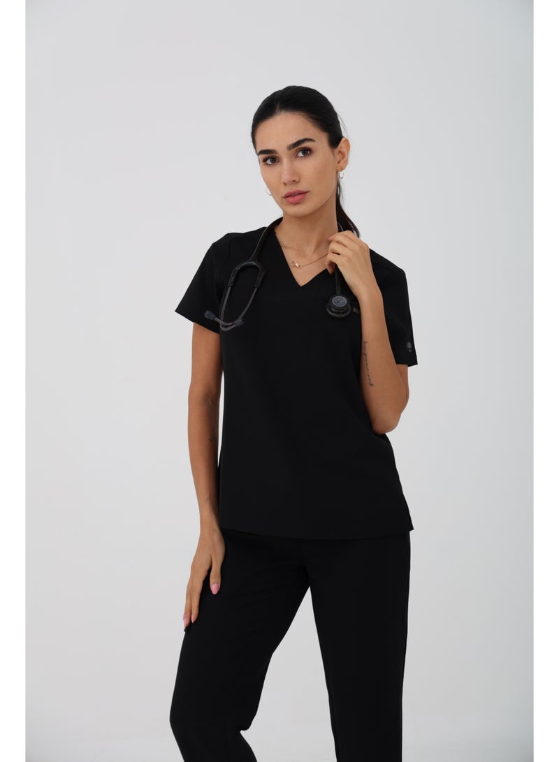Healing Hands | Quest Collection | HH755 & HH153 | Billie V-Neck scrub Top & Brandy scrub pant | Black - Image 2