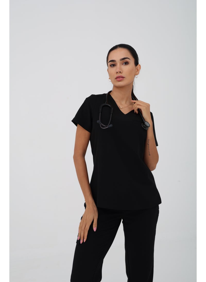 Healing Hands | Quest Collection | HH755 & HH153 | Billie V-Neck scrub Top & Brandy scrub pant | Black - Image 4