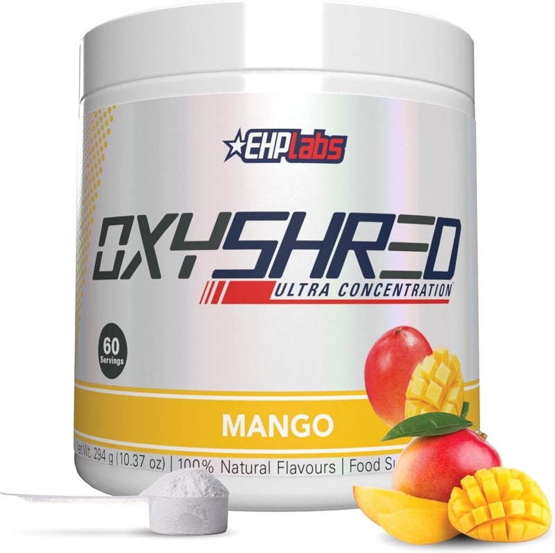 EHP Labs OxyShred Pre Workout Powder  Preworkout Powder with L Glutamine  Acetyl L Carnitine Energy Boost Drink  Mango 60 Servings - Image 1