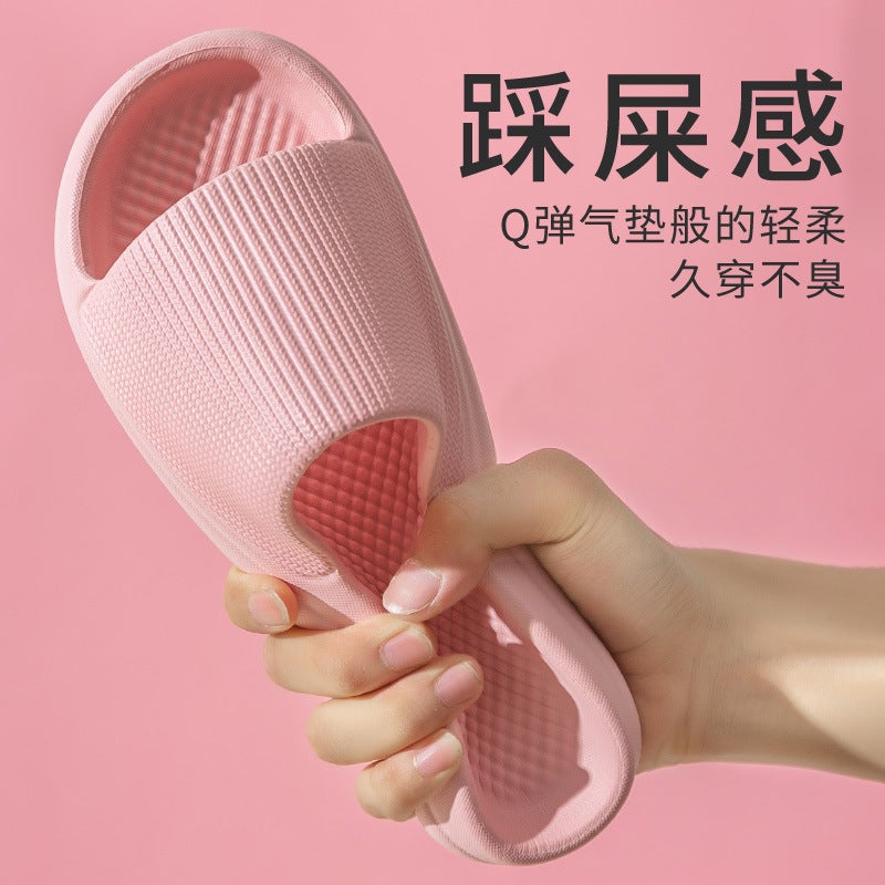 Solid Color Non-Slip Summer Slippers for Hotel, Home & Bath - Simple Design for Couples