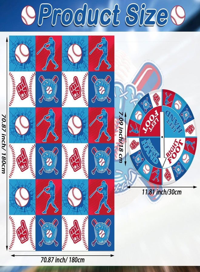 Civaner 3 Pcs Baseball Game for Kids with Spinner Baseball Conversation Party Game for Kids with Conversation Play Mat Spinner for Parties Classrooms School Activities - Image 2