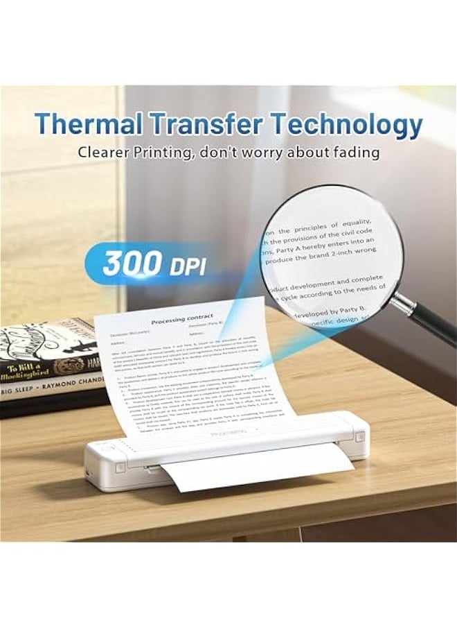 phomemo - Portable Printers Wireless for Travel, P831 Bluetooth Thermal Transfer Printer Support US Letter/A4/A5/B5 Copy Paper, 300 DPI Mobile Inkless Printer for iOS, Android & Laptop - Image 1