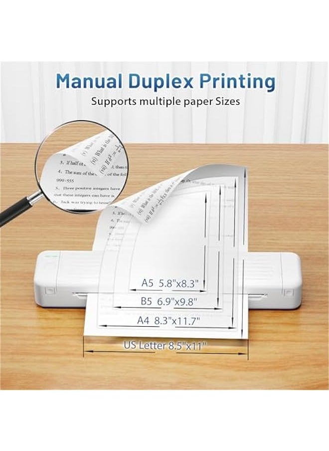phomemo - Portable Printers Wireless for Travel, P831 Bluetooth Thermal Transfer Printer Support US Letter/A4/A5/B5 Copy Paper, 300 DPI Mobile Inkless Printer for iOS, Android & Laptop - Image 1