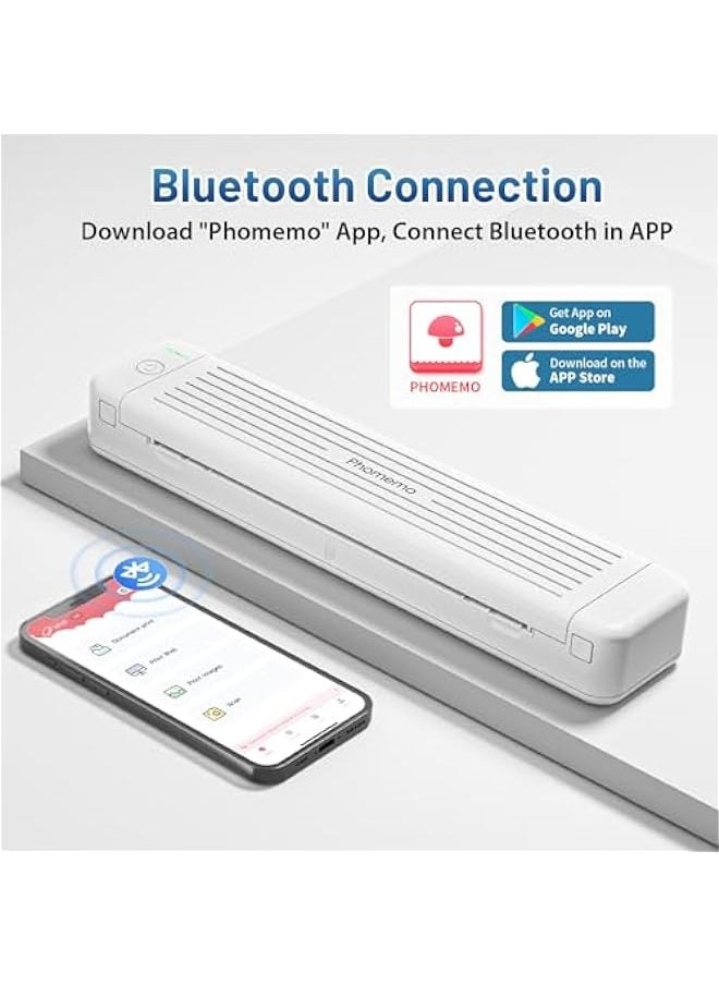 phomemo - Portable Printers Wireless for Travel, P831 Bluetooth Thermal Transfer Printer Support US Letter/A4/A5/B5 Copy Paper, 300 DPI Mobile Inkless Printer for iOS, Android & Laptop - Image 1