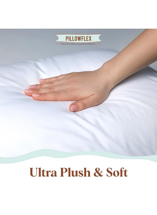 PILLOWFLEX Synthetic Down Pillow Insert - 18x28 Down Alternative Pillow, Ultra Soft, Large Rectangle, Lumbar, Back, Sofa, Sleeping Pillow - 1 Decorative Pillow Form - Image 5