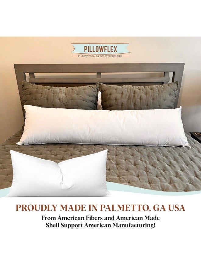 PILLOWFLEX Synthetic Down Pillow Insert - 18x28 Down Alternative Pillow, Ultra Soft, Large Rectangle, Lumbar, Back, Sofa, Sleeping Pillow - 1 Decorative Pillow Form - Image 4