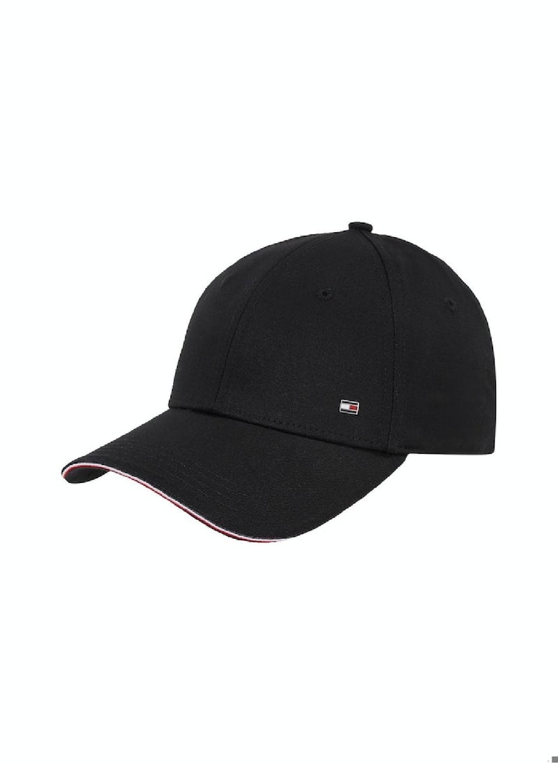 TOMMY HILFIGER - Men's Signature Flag Six-Panel Baseball Cap -  Pure organic cotton, Black - Image 1